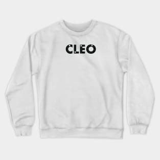 Cleo cat name made of hand drawn paw prints Crewneck Sweatshirt